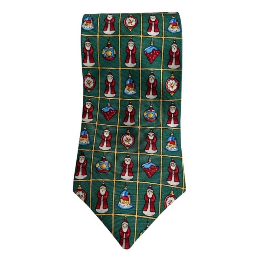 Vintage JCPenny Green All Silk Christmas/Holiday Neck Tie